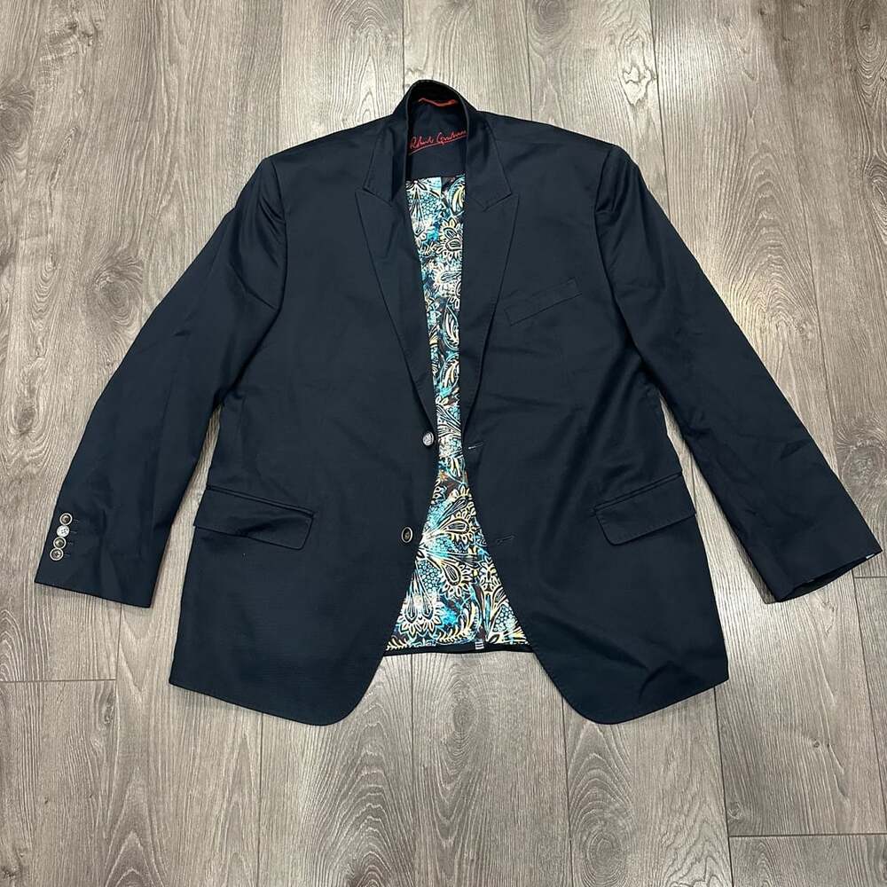 Robert Graham Sport Coat Blazer Black Paisley Lining